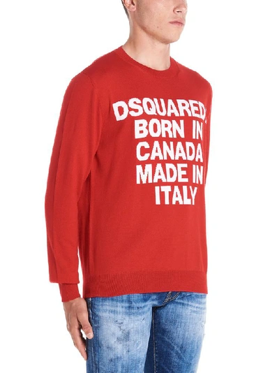 Shop Dsquared2 Logo Knitted Jumper In Red