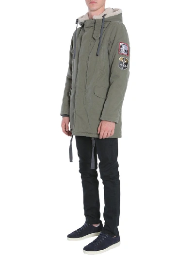 Shop Lanvin Hooded Parka Coat In Military Green