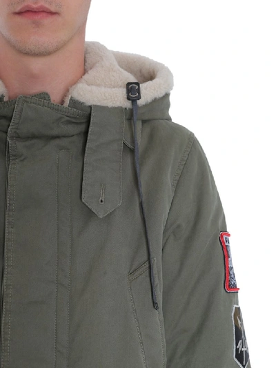 Shop Lanvin Hooded Parka Coat In Military Green