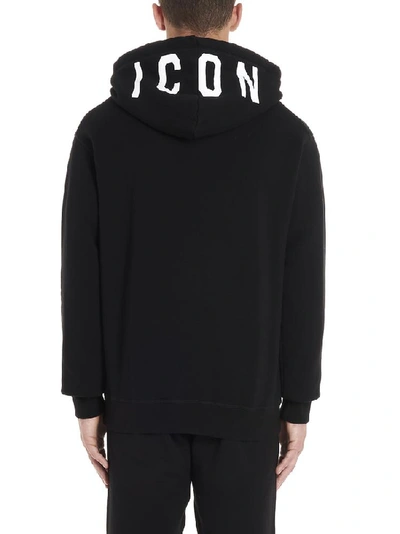 Shop Dsquared2 Icon Logo Hoodie In Black