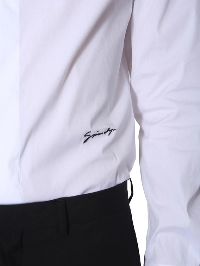 Shop Givenchy Logo Embroidered Shirt In White