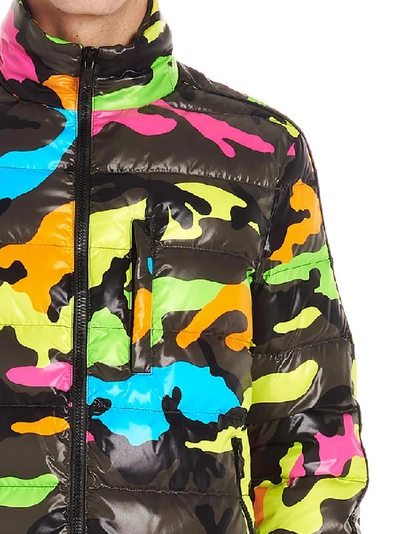 Shop Valentino Camouflage Print Down Jacket In Multi