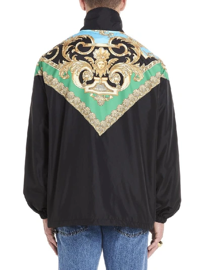 Shop Versace Barocco High Collar Track Jacket In Multi