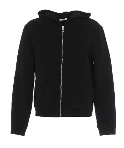 Shop Versace Collection Back Logo Zipped Hoodie In Black