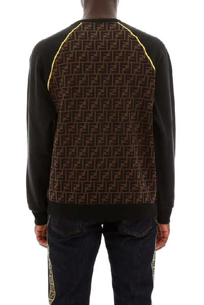 Shop Fendi Ff Logo Print Sweatshirt In Lemon