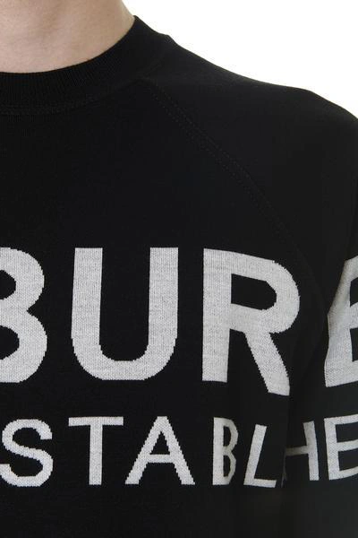 Shop Burberry Knitted Logo Sweater In Black