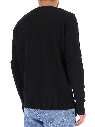 Shop Msgm Jacquard Logo Sweater In Black