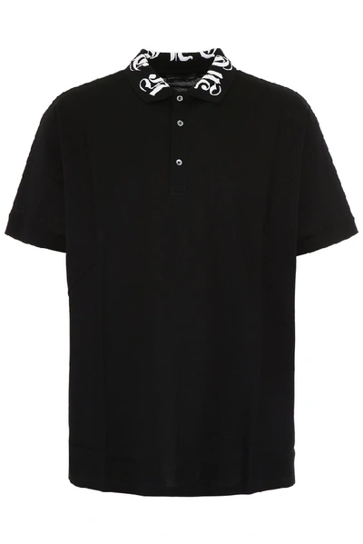 Shop Alexander Mcqueen Embroidered Logo Polo Shirt In Black