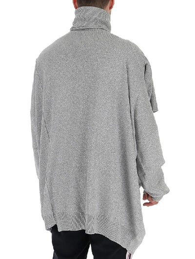 Shop Raf Simons Turtleneck Knitted Sweater In Grey