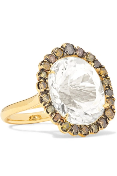 Shop Kimberly Mcdonald 18-karat Gold, Spodumene And Diamond Ring