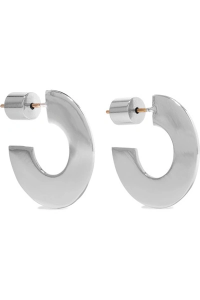 Shop Jennifer Fisher Drew Huggies Silver-plated Hoop Earrings