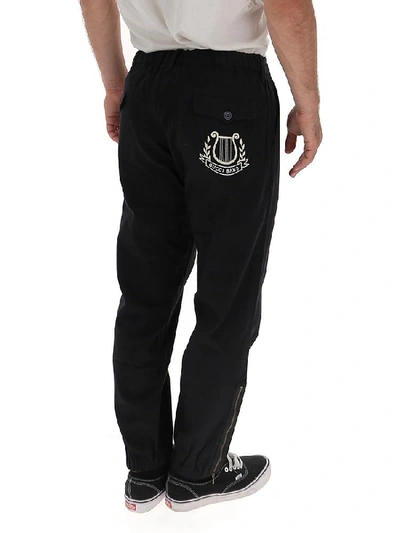 Shop Gucci Logo Back Pants In Black