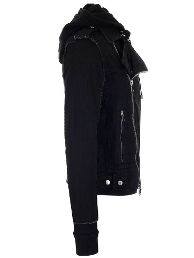 Shop Balmain Asymmetric Zip Biker Jacket In Black