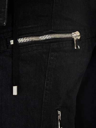 Shop Balmain Asymmetric Zip Biker Jacket In Black