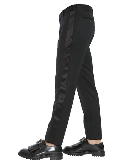 Shop Alexander Mcqueen Tuxedo Trousers In Black