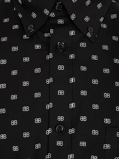 Shop Balenciaga All Over Logo Shirt In Black