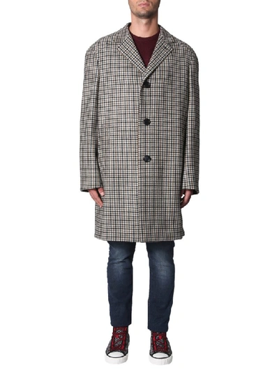 Shop Lanvin Single Breasted Check Pattern Coat In Multi