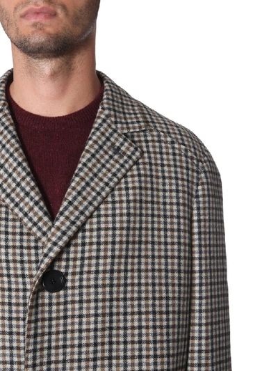 Shop Lanvin Single Breasted Check Pattern Coat In Multi