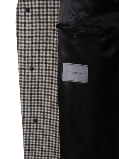 Shop Lanvin Single Breasted Check Pattern Coat In Multi