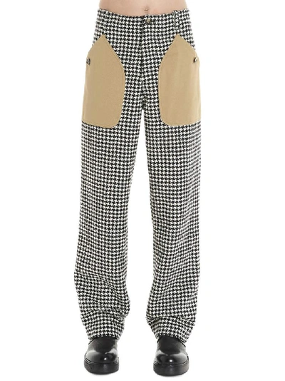 Shop Loewe Houndstooth Print Patch Pocket Trousers In Multi