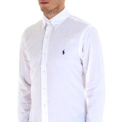 Shop Ralph Lauren Classic Tailored Slim Fit Shirt In White