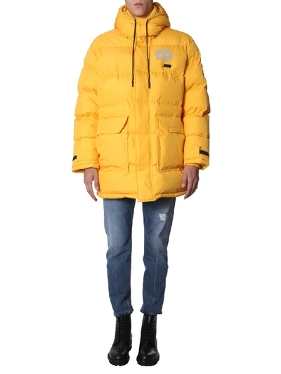 Shop Mcq By Alexander Mcqueen Mcq Alexander Mcqueen Hooded Puffer Jacket In Yellow