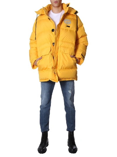 Shop Mcq By Alexander Mcqueen Mcq Alexander Mcqueen Hooded Puffer Jacket In Yellow