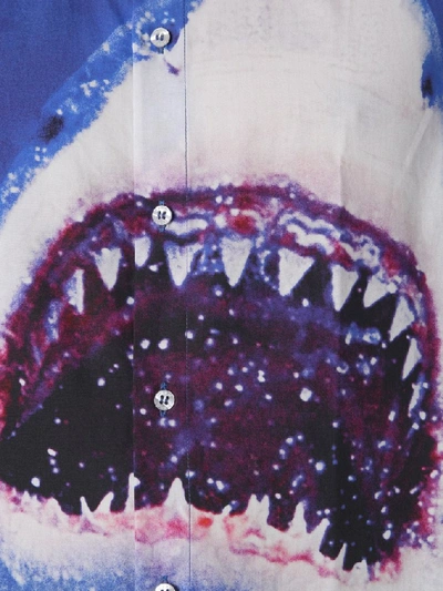 Shop Msgm Shark Print Shirt In Multicolour