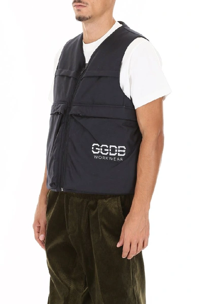 Shop Golden Goose Deluxe Brand Logo Vest In Navy