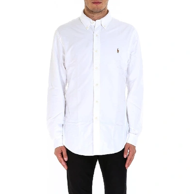 Shop Ralph Lauren Logo Slim Fit Shirt In White
