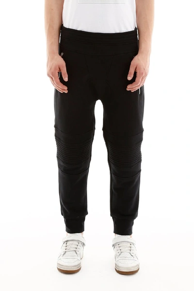 Shop Neil Barrett Biker Seam Detail Joggers In Black