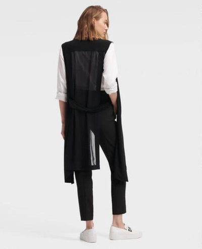 Shop Donna Karan Dkny Women's Long Vest With Sheer Back - In Ivory