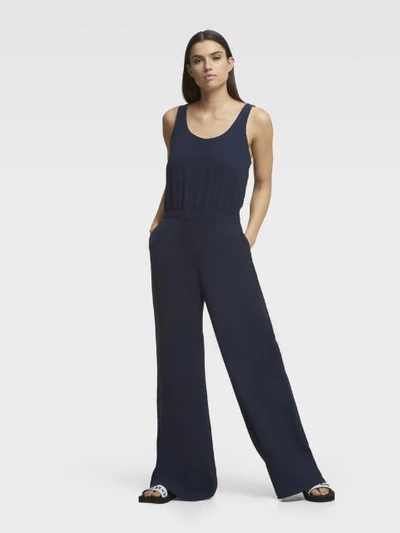 Shop Donna Karan Wide Leg Sleeveless Jumpsuit In Black