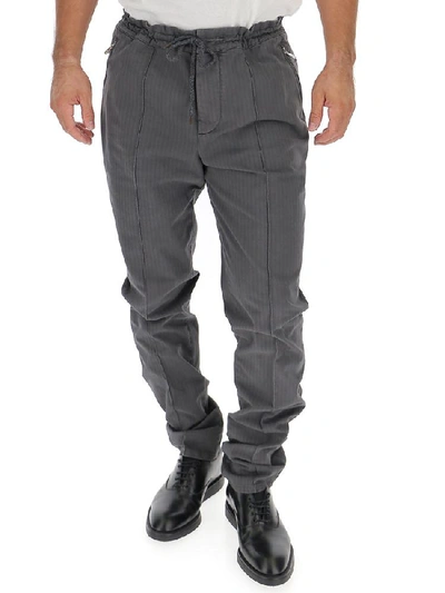 Shop Brunello Cucinelli Drawstring Tailored Trousers In Grey