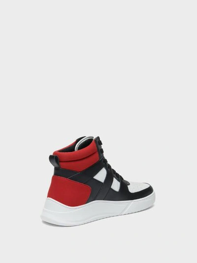 Shop Donna Karan Dkny Men's Ace High Top Sneaker - In White/red/black