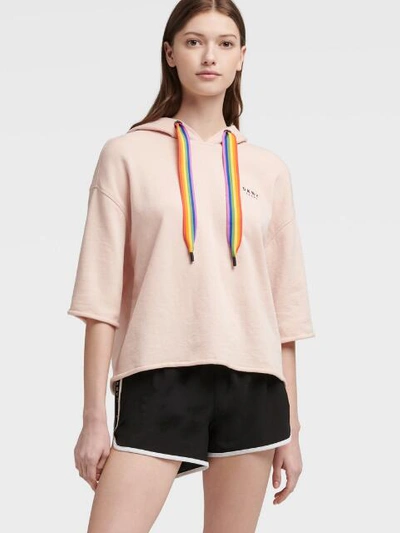 Shop Donna Karan Pride Logo Hoodie In Parfait