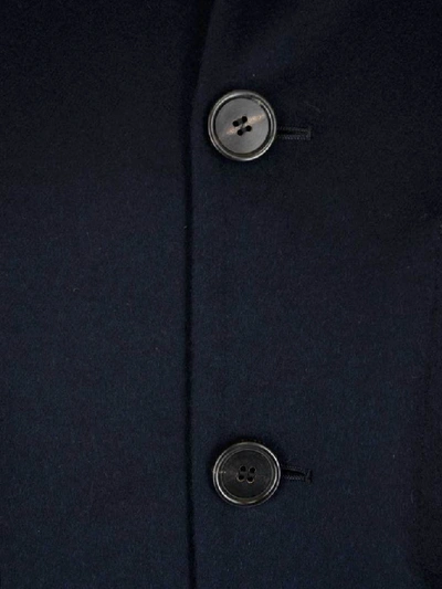 Shop Loewe Leather Patch Pocket Detail Single Breasted Jacket In Navy