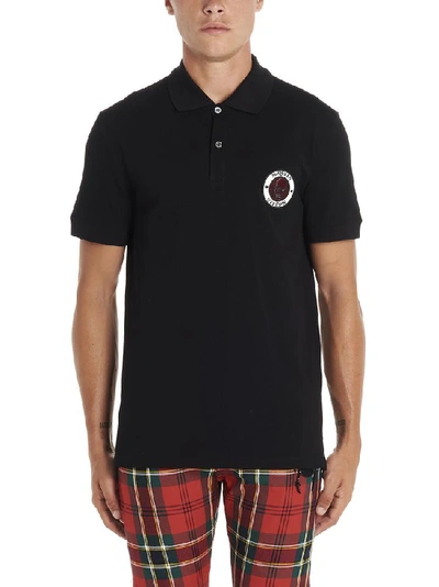 Shop Alexander Mcqueen Classic Logo Patch Polo Shirt In Black