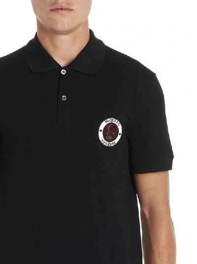 Shop Alexander Mcqueen Classic Logo Patch Polo Shirt In Black