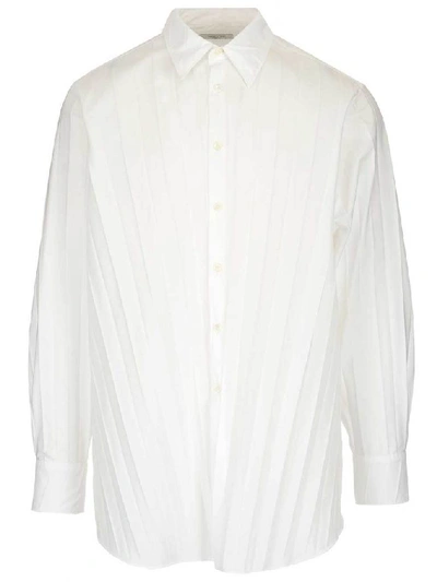 Shop Valentino Classic Pleated Shirt In White