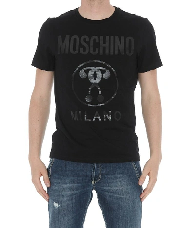 Shop Moschino Logo Print T In Black