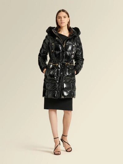 Shop Donna Karan Women's Down Fill Parka With Fur-lined Hood - In Black
