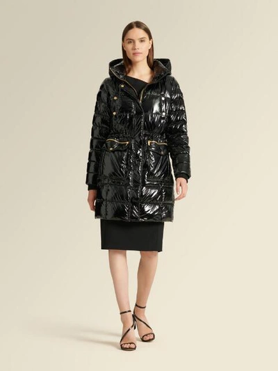 Shop Donna Karan Women's Down Fill Parka With Fur-lined Hood - In Black
