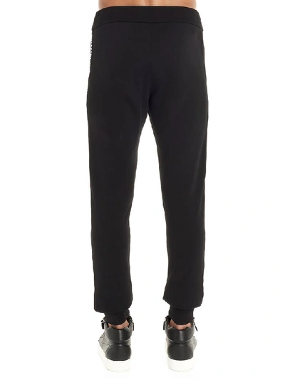 Shop Balmain Logo Trim Sweatpants In Black