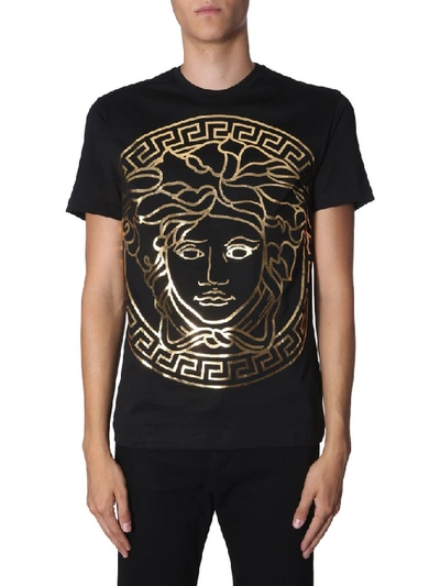 Shop Versace Medusa Printed T In Black