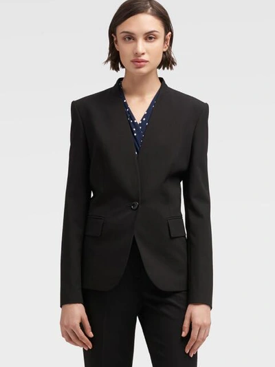 Shop Donna Karan Dkny Women's Collarless Single-button Blazer - In Black