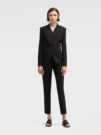 Shop Donna Karan Dkny Women's Collarless Single-button Blazer - In Black