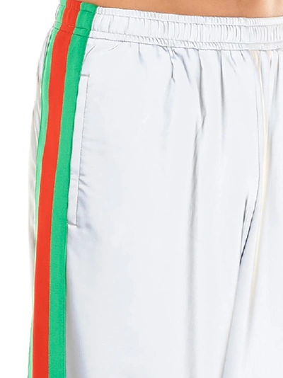 Shop Gucci Reflector Web Sweatpants In Grey