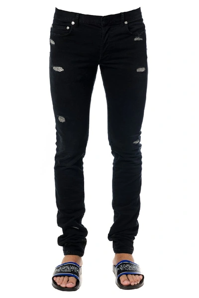 Shop Dior Homme Ripped Skinny Jeans In Black