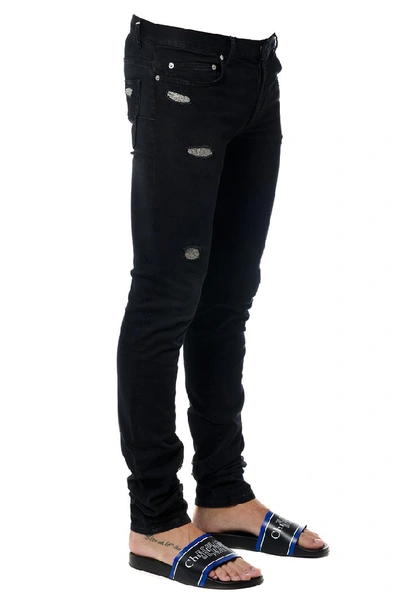 Shop Dior Homme Ripped Skinny Jeans In Black